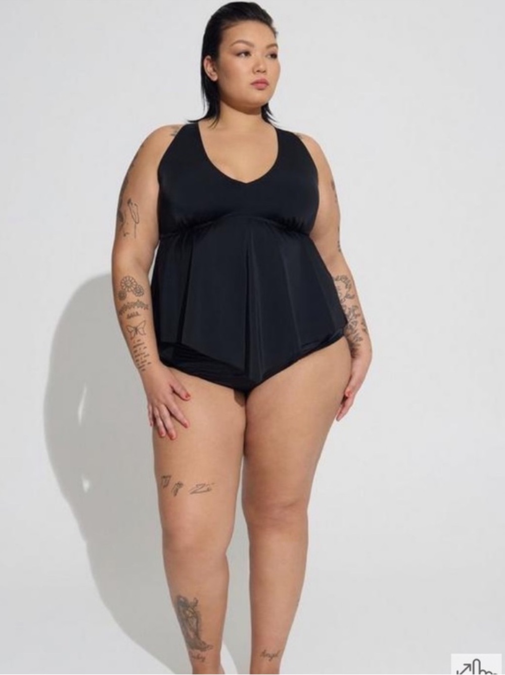 NWT Torrid Black Tankini Swim Top